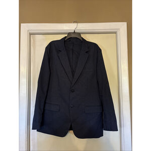 EUC MEN’S BLUFFWORKS GRAMERY BLAZER SUIT SIZE 44 REG 44R NAVY BLUE ATHLETIC SLIM